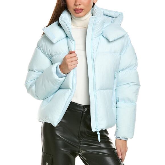 MACKAGE Women's Tessy Light Blue Drawcord Hem Pockets Duck Down Jacket Size XS - Picture 1 of 10